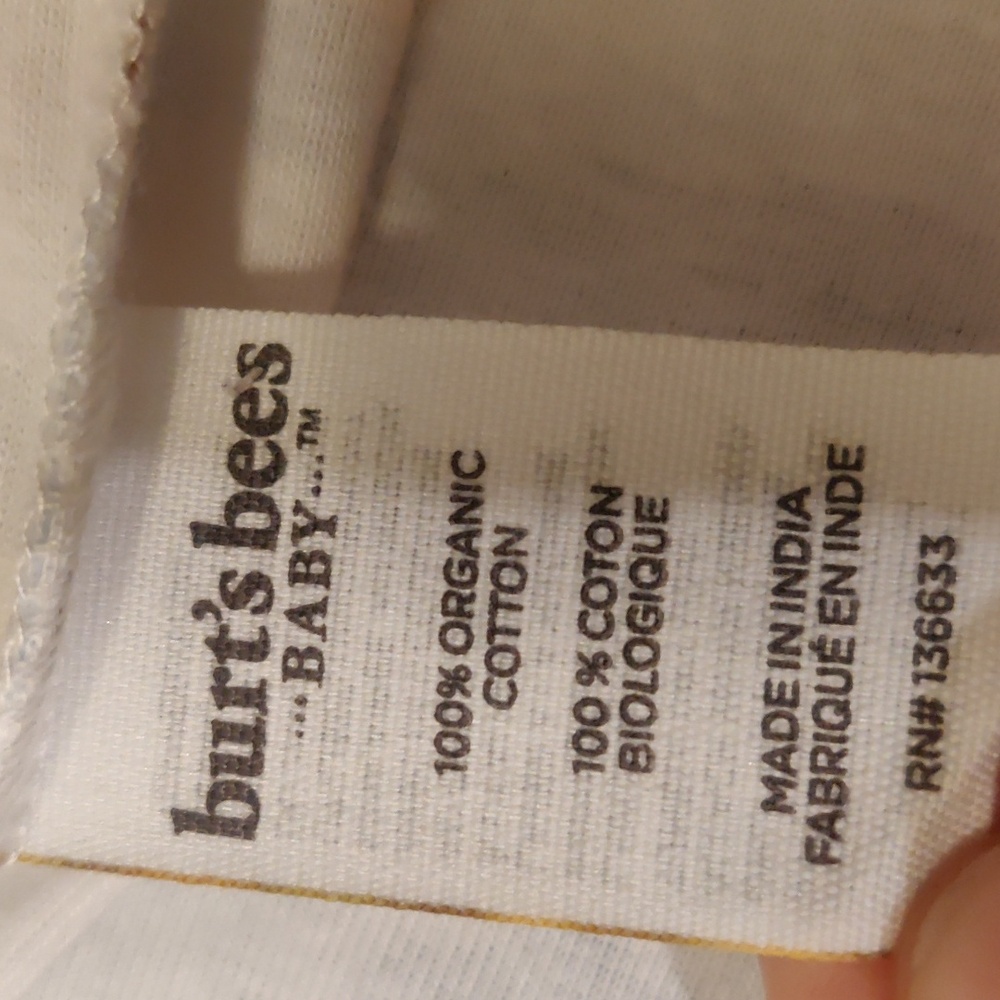 New!Burt's Bees Baby 3 piece Pajamas Set Blue and Cream Footless Organic Cotton - Picture 10 of 10
